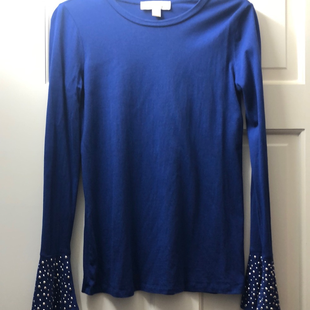 Michael Kors blue long sleeve shirt